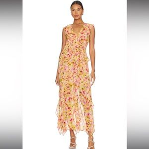 NWT MISA Los Angeles Claudita Dress in Golden Flora